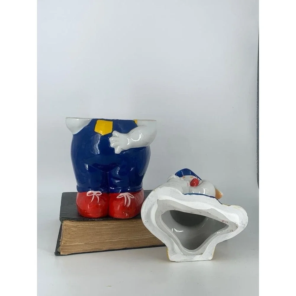 Vintage Cookie Jar-Ceramic Farmer Pig- MCM Farmhouse, Flawless